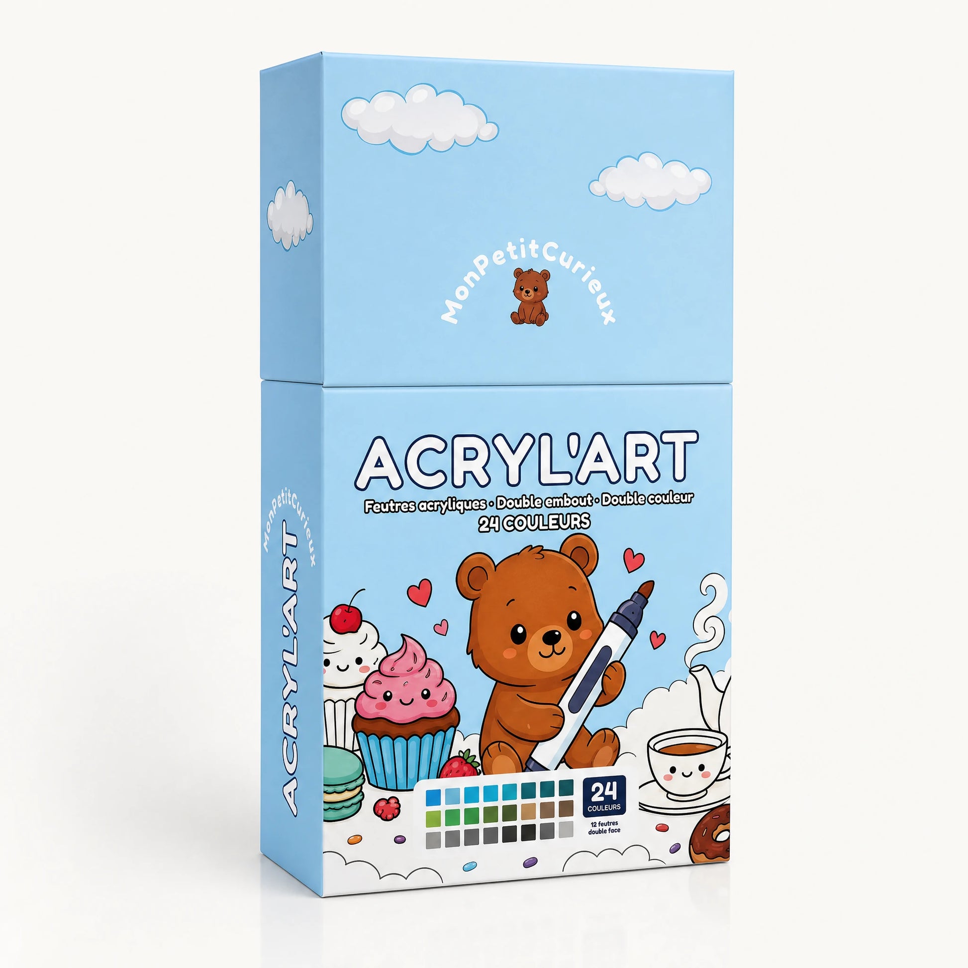 Coffret bleu ACRYL'ART de 24 couleurs
